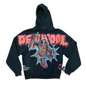 Civil Regime Deadpool Collab Graphic Black Hoodie Size: Large NWT